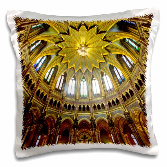 3drose, Hungary, Budapest. Interior Dome of Parliament Building., 16x16 inch Pillow Case
