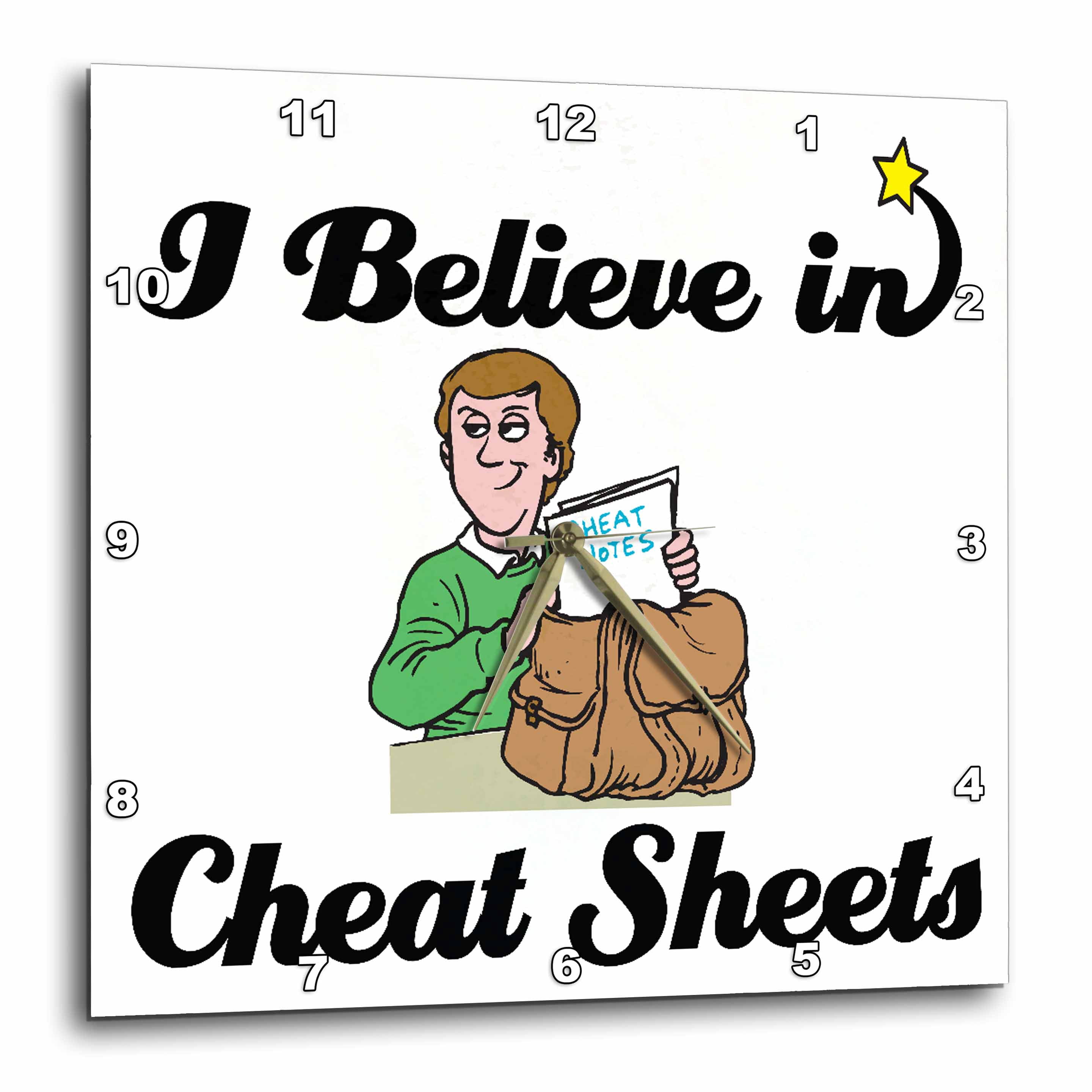 3drose, I Believe in Cheat Sheets, 15x15 Wall Clock - Walmart.com