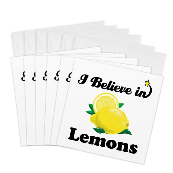 3drose, I Believe in Lemons, 6 Greeting Cards with Envelopes