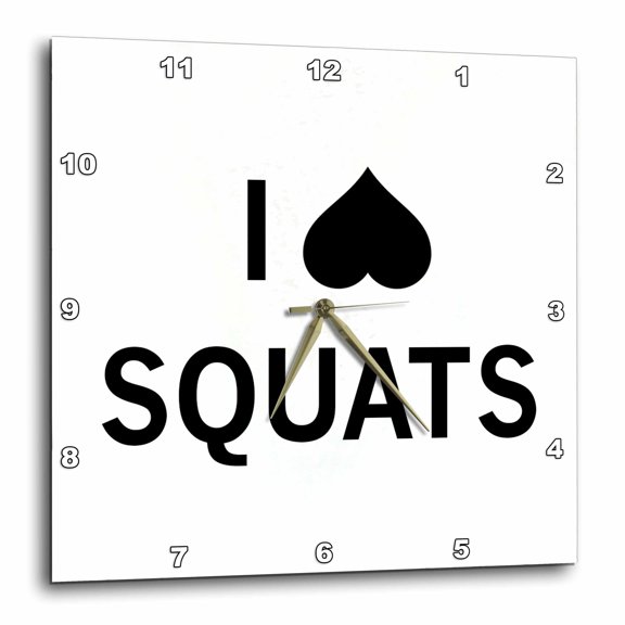 3drose, I Heart Squats, 10x10 Wall Clock