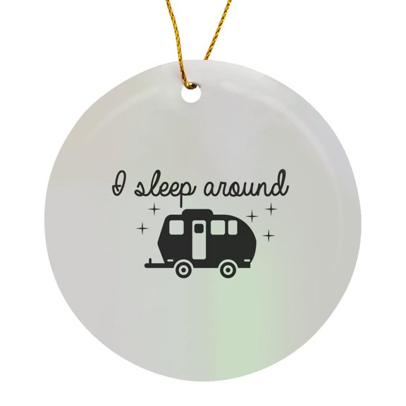 3drose, I Sleep Around, Circle Porcelain Ornament