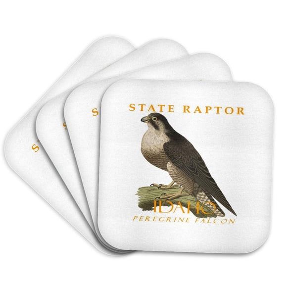 3drose, Idaho Territory Raptor the Falco Peregrinus, Set of 4 Coasters - Soft