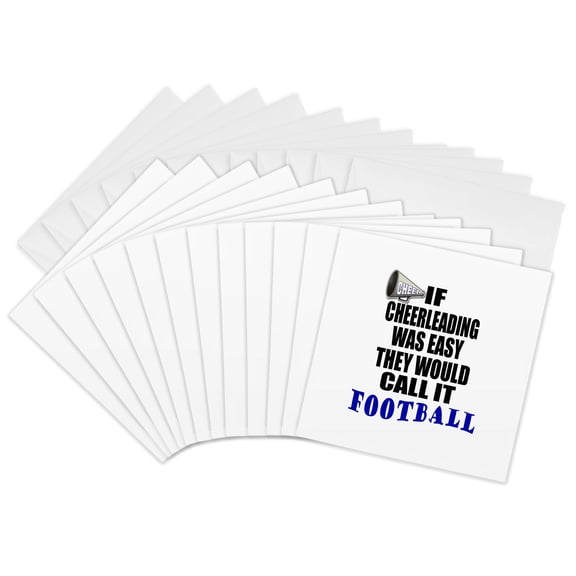 3drose, If Cheerleading Was Easy They Would Call It Football., 12 Greeting Cards with Envelopes