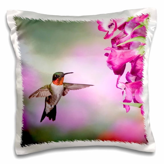 3drose, Illinois, Usa - Ruby-throated Hummingbird., 16x16 inch Pillow Case