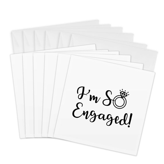 3drose, Im So Engaged, 6 Greeting Cards with Envelopes