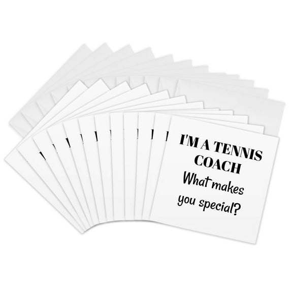 3drose, Im a Tennis Coach What Makes You Special, 12 Greeting Cards with Envelopes