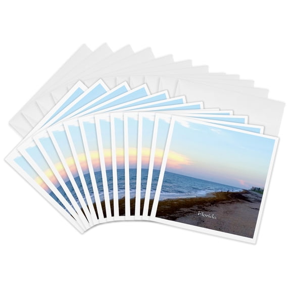 3drose, Image of Atlantic Ocean at Palm Beach, 12 Greeting Cards with Envelopes