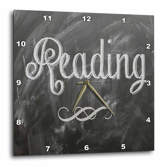 3drose, Image of Chalky Blackboard with Word Reading, 10x10 Wall Clock