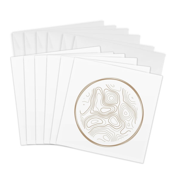 3drose, Image of Circle with Abstract Lines, 6 Greeting Cards with Envelopes