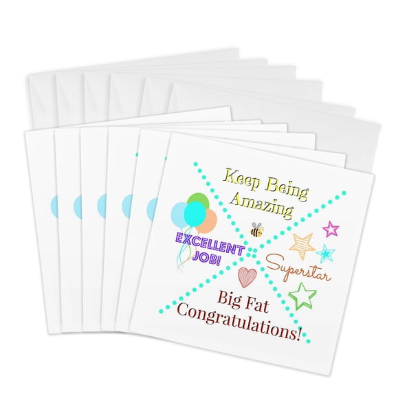 3drose, Image of Congratulations Keep Being Amazing Excellent Job, 6 Greeting Cards with Envelopes