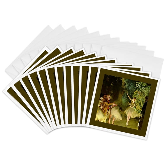 3drose, Image of Degas Ballerina Painting Rehearsal, 12 Greeting Cards with Envelopes