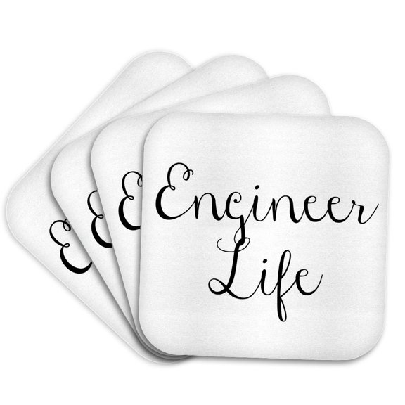 3drose, Image of Engineer Life Quote, Set of 4 Coasters - Soft