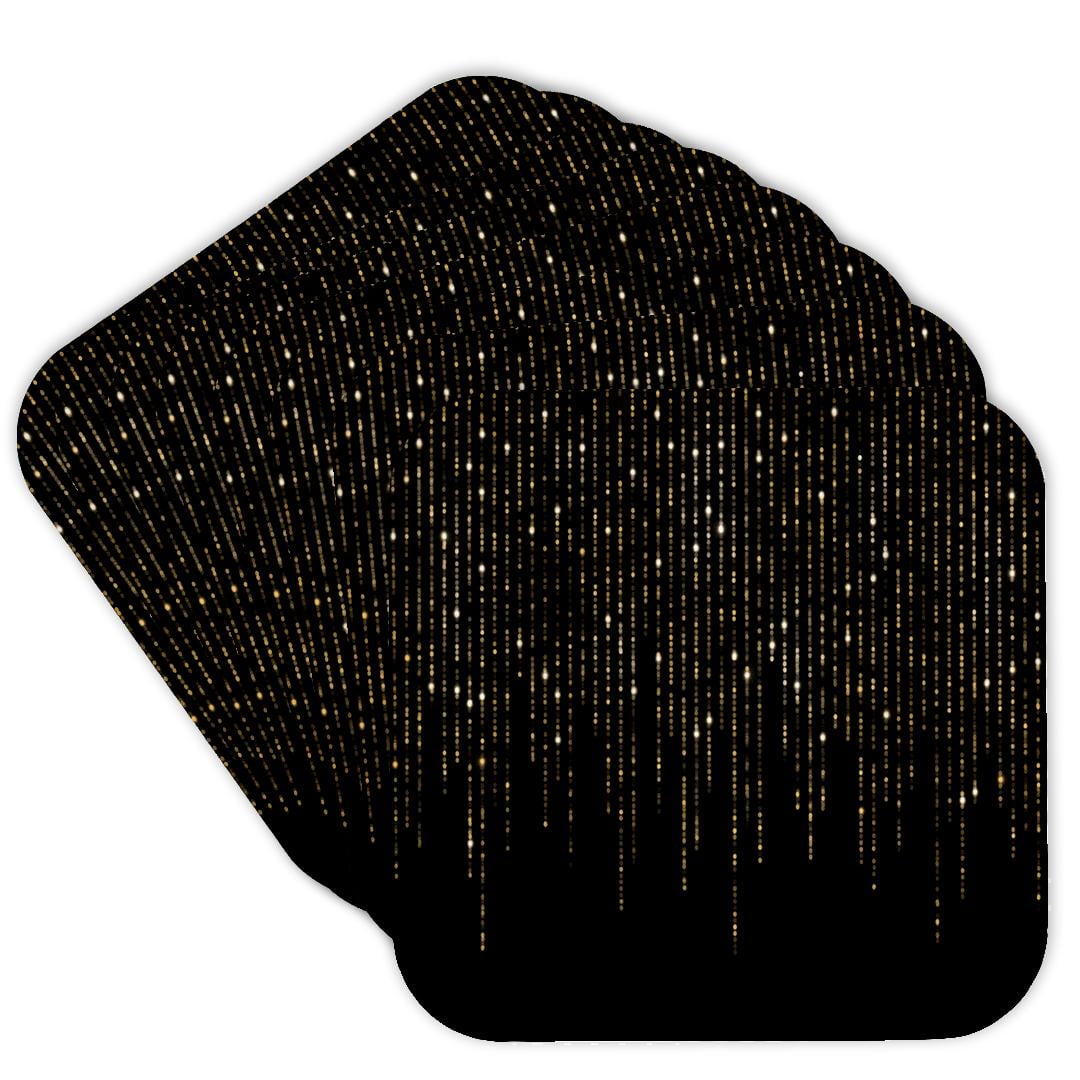 3drose, Image of Glam Gold Vertical String Lights on a Black Background ...