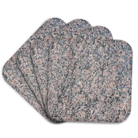 3drose, Image of Granite Stone Rock. Brown and Black Grain Pattern, Texture, Set of 4 Coasters - Soft