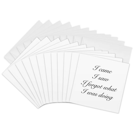 3drose, Image of I Came I Saw I Forgot What I Was Doing Quote, 12 Greeting Cards with Envelopes