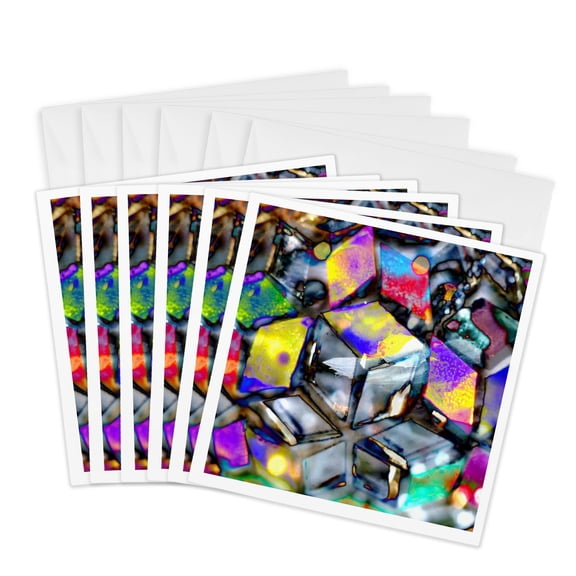3drose, Image of Ice Cubes Multicolor Painting, 6 Greeting Cards with Envelopes