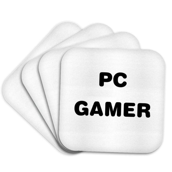 3drose, Image of Large Letters Say Pc Gamer, Set of 4 Coasters - Soft