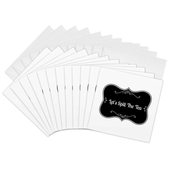 3drose, Image of Lets Spill the Tea, 12 Greeting Cards with Envelopes