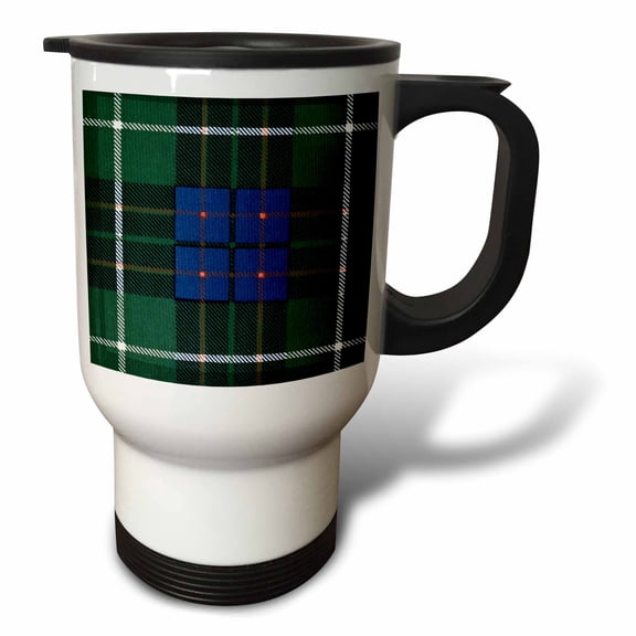 3drose, Image of Macintyre Clan Kilt Scottish Tartan Plaid Pattern, 14oz Stainless Steel Travel Mug