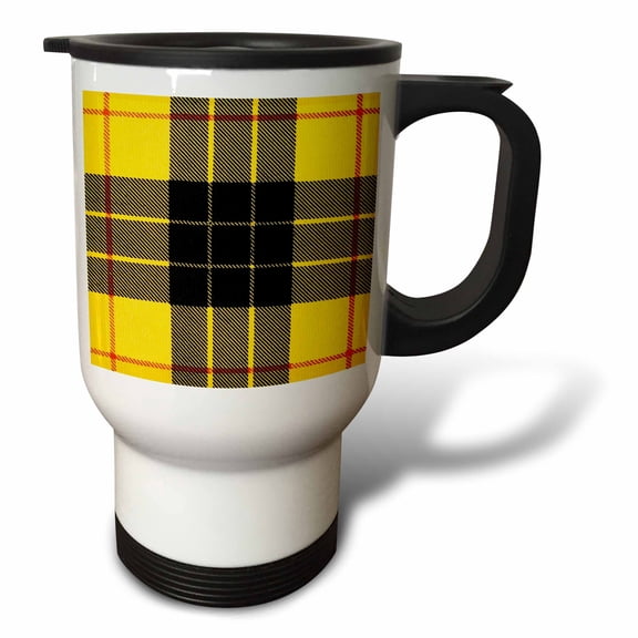 3drose, Image of Macleod Clan Kilt Scottish Tartan Plaid Pattern, 14oz Stainless Steel Travel Mug
