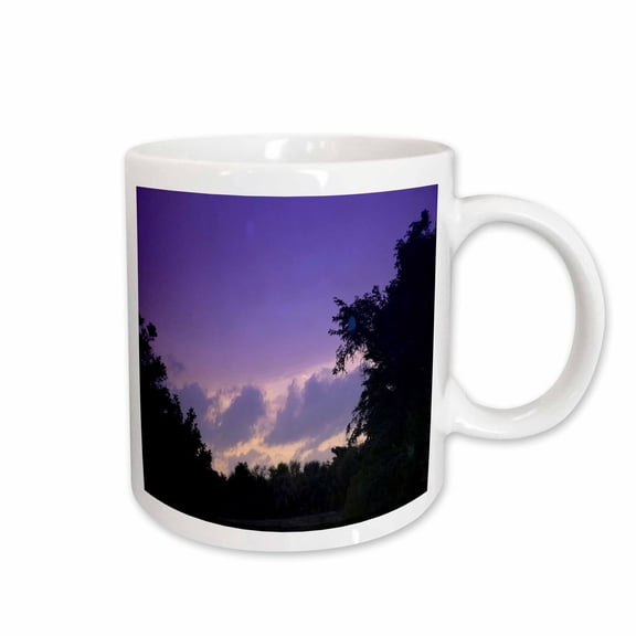3drose, Image of Purple and Peach Sunset with Trees in Shadow, 11oz Mug
