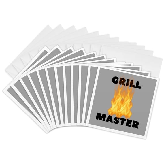3drose, Image of Quote Grill Master, 12 Greeting Cards with Envelopes
