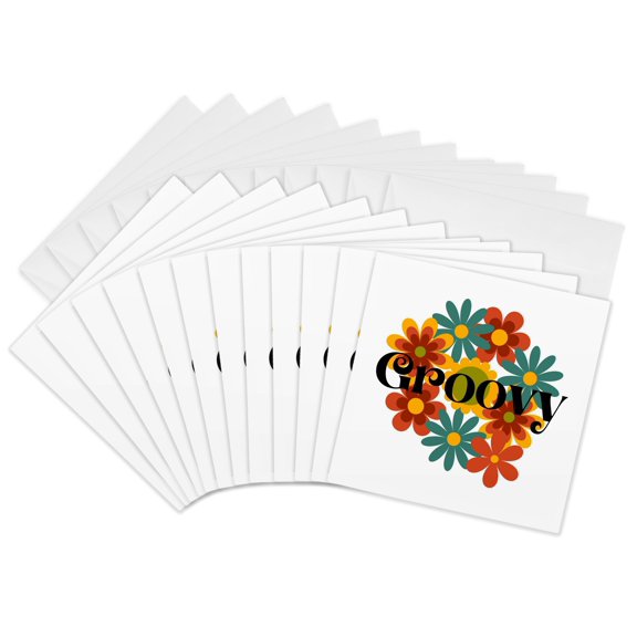3drose, Image of Quote Groovy, 12 Greeting Cards with Envelopes