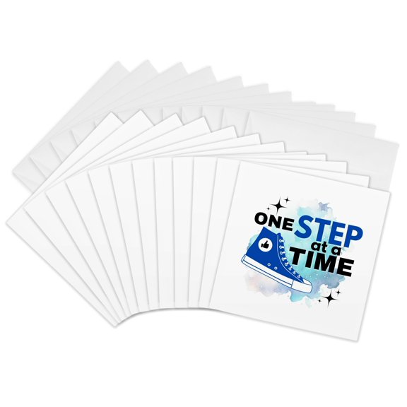 3drose, Image of Quote One Step at a Time, 12 Greeting Cards with Envelopes