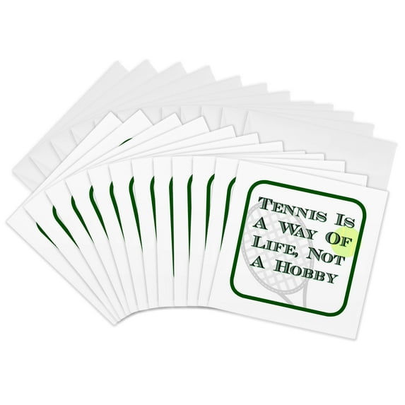 3drose, Image of Tennis Is a Way of Life Not a Hobby, 12 Greeting Cards with Envelopes