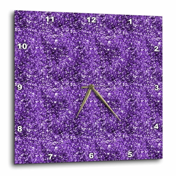 3drose, Image of Ultra Violet Sparkling Glitter Luxury Elegant Mermaid Trend, 15x15 Wall Clock