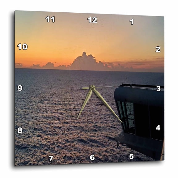 3drose, Image of View from Ship with Captains Bridge Between Islands, 15x15 Wall Clock