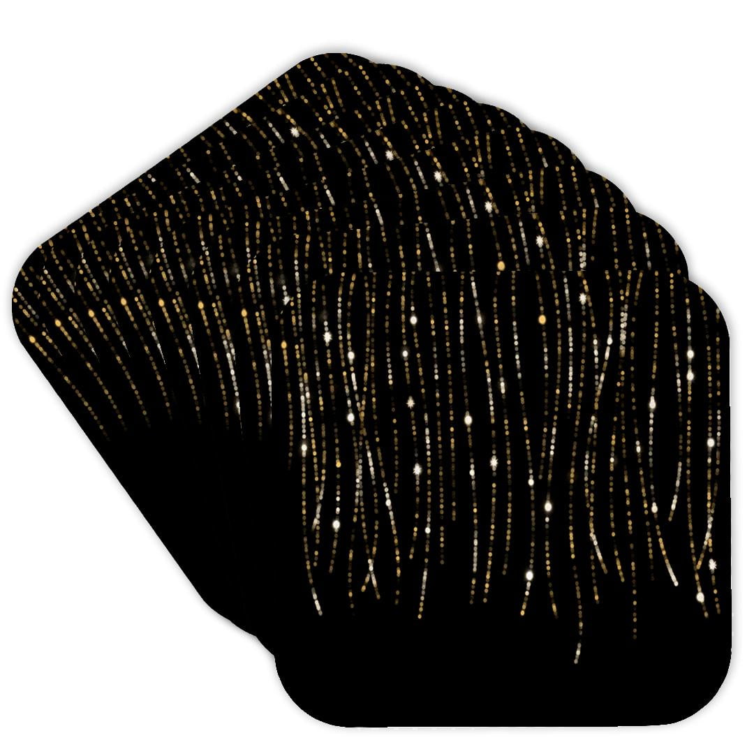 3drose, Image of Waving Gold Vertical String Lights on a Black ...