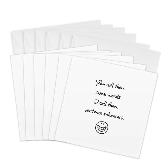 3drose, Image of You Call Them Swear Words I Call Them Sentence Enhancers, 6 Greeting Cards with Envelopes