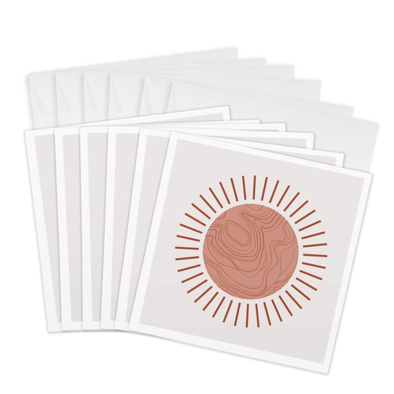 3drose, Image of a Aesthetic Circle, 6 Greeting Cards with Envelopes
