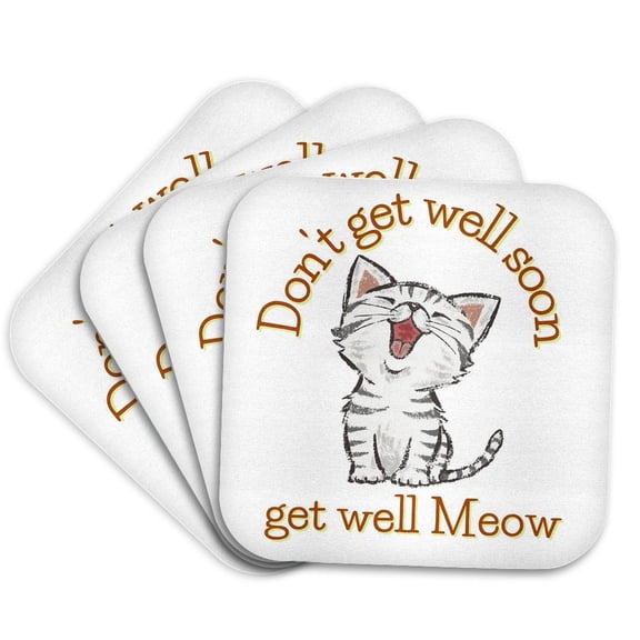3drose, Image of a Cat, Set of 4 Coasters - Cork