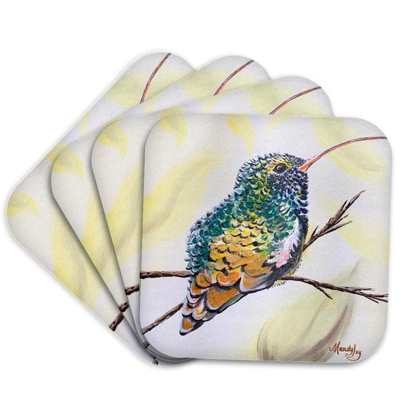 3drose, Image of a Hummingbird at Rest., Set of 4 Coasters - Cork