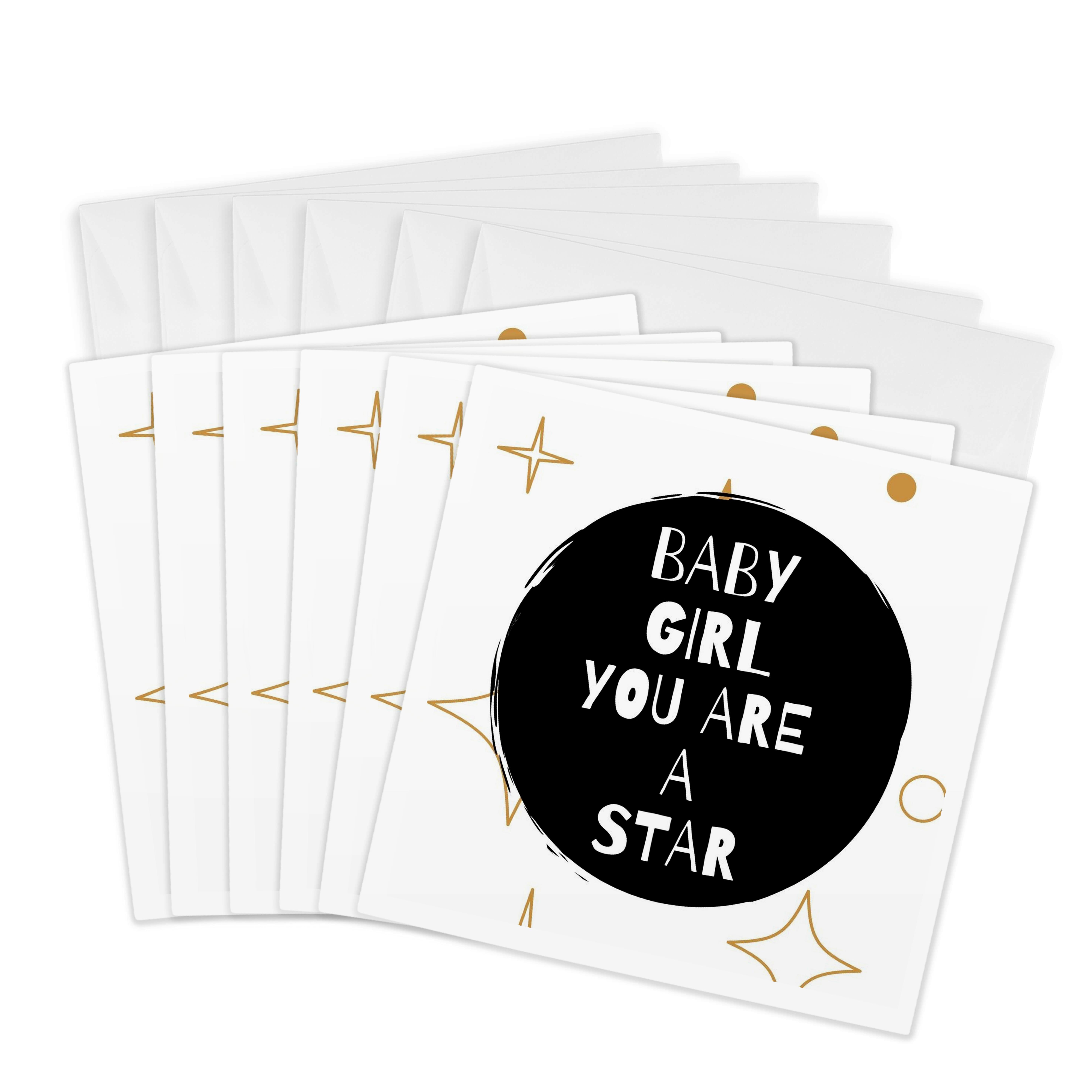3drose, Image of a Stars with Text, 6 Greeting Cards with Envelopes ...