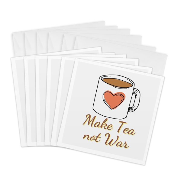 3drose, Image of a Tea, 6 Greeting Cards with Envelopes