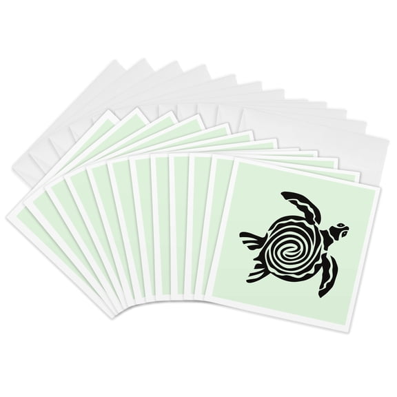 3drose, Image of a Turtle, 12 Greeting Cards with Envelopes