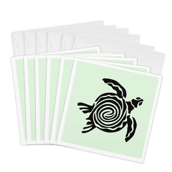 3drose, Image of a Turtle, 6 Greeting Cards with Envelopes