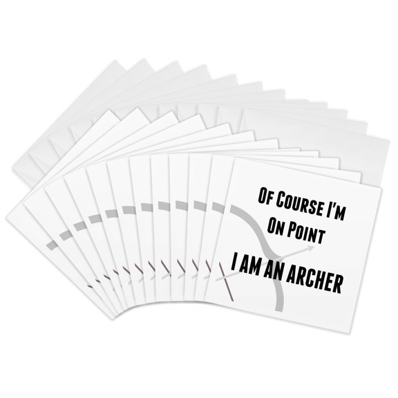 3drose, Image of of Course Im on Point Im an Archer, 12 Greeting Cards with Envelopes