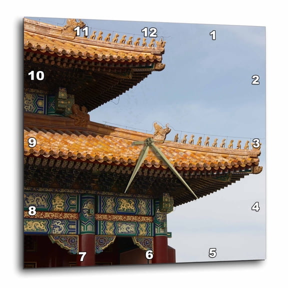 3drose, Imperial Roof Decorations on Forbidden City, Beijing, China, 15x15 Wall Clock