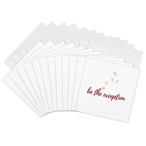 3drose, Inspirational Quotes for Women Be the Exception, 12 Greeting Cards with Envelopes
