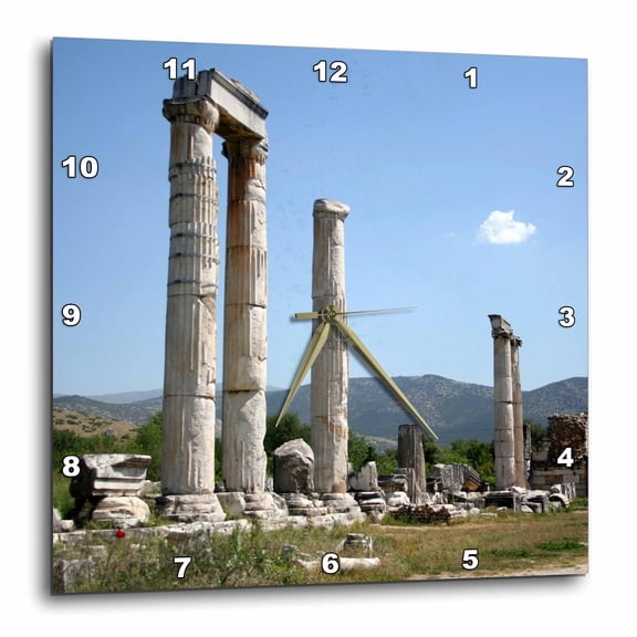 3drose, Ionic Columns of the Temple of Aphrodite, Aphrodisias, 10x10 Wall Clock
