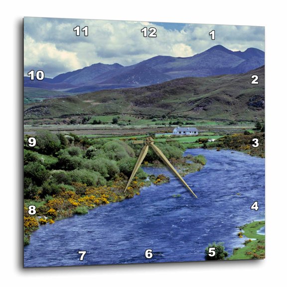 3drose, Ireland, Caragh River Through County Kerry - Eu15 Rer0058 - Ric Ergenbright, 15x15 Wall Clock