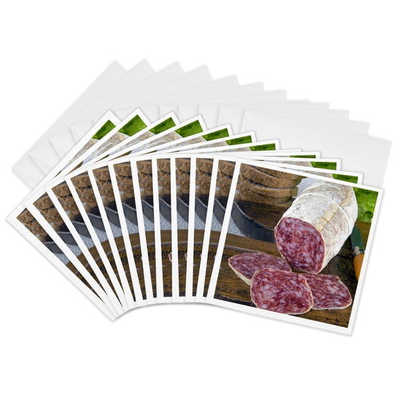 3drose, Italy, Tuscany, Cuisines, Tuscan Salame - Eu16 Nto0102 - Nico Tondini, 12 Greeting Cards with Envelopes