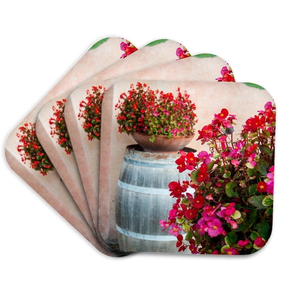 3drose, Italy, Tuscany, Old Villa in Tuscan Back Road, Set of 4 Coasters - Cork