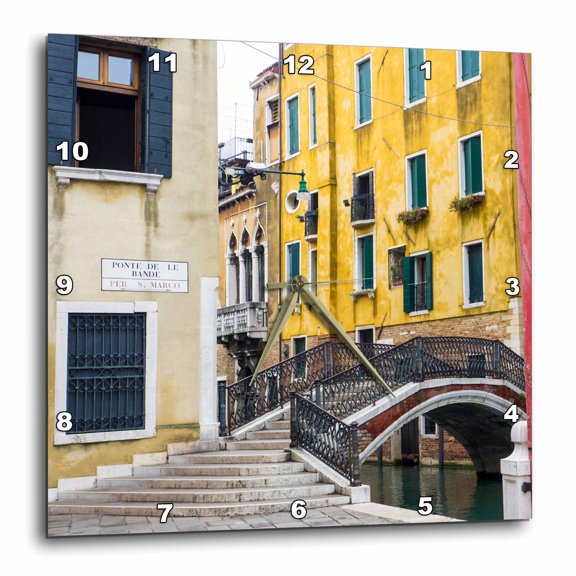 3drose, Italy, Venice, Back Canal of Venice, 15x15 Wall Clock