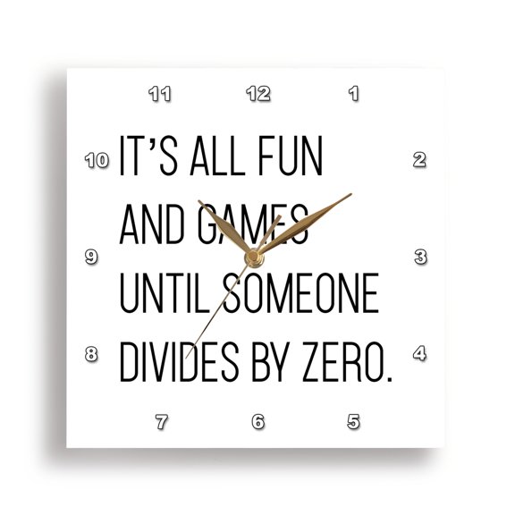 3drose, Its All Fun and Games Until Someone Divides by Zero, 15x15 Wall Clock