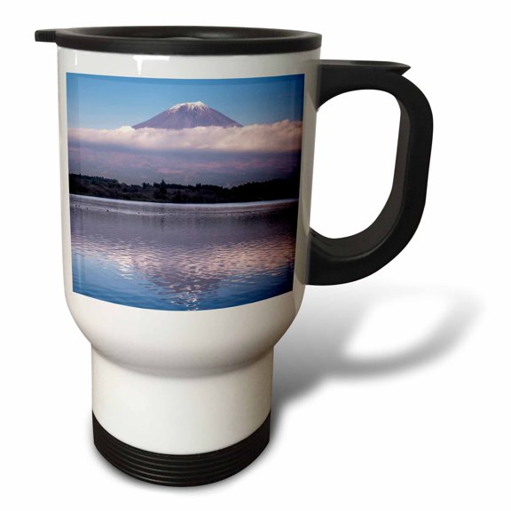 3drose, Japan, Shizuoka, Mt. Fuji and Lake Tanuki., 14oz Stainless Steel Travel Mug